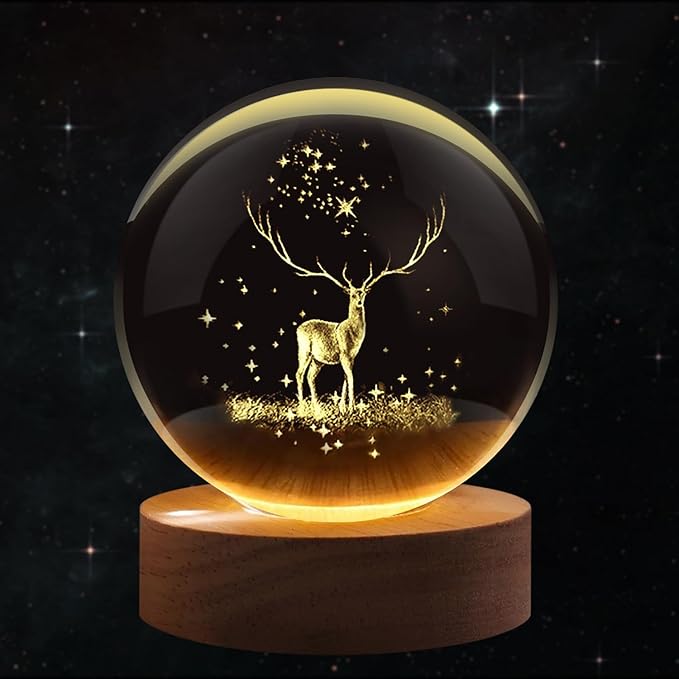 Lumineer™ 3D Deer Crystal Globe| Ball for Home Office Decoration|Birthday Gift Adult