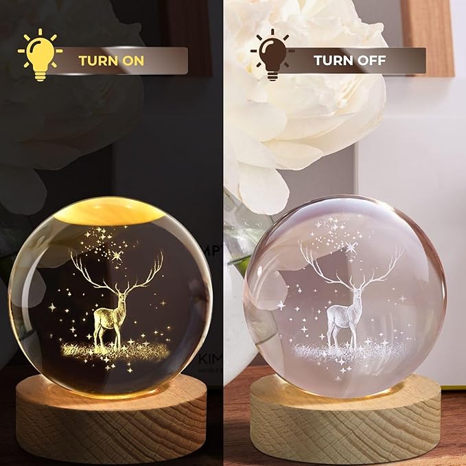 Lumineer™ 3D Deer Crystal Globe| Ball for Home Office Decoration|Birthday Gift Adult