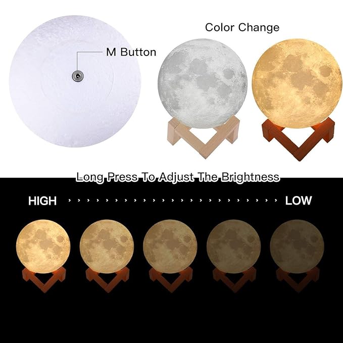 Lunar Glow 3D Moon Lamp |Stunning Night Light for Cozy Home Décor